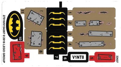 LEGO part Sticker Sheet for Set 76054 - International Version - (27018/6154287) (76054stk01a)
