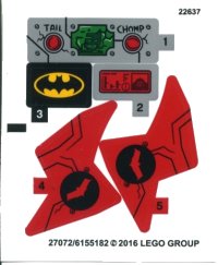 LEGO part Sticker Sheet for Set 76055 - International Version - (27072/6155182) 76055stk01a