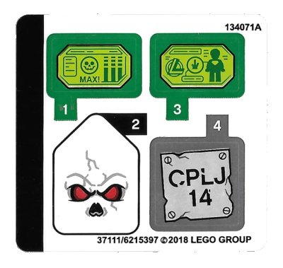 LEGO onderdeel Sticker Sheet for Set 76096 - (37111/6215397) (76096stk01)