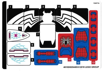LEGO onderdeel Sticker Sheet for Set 76115 - (46155/6254405) (76115stk01)