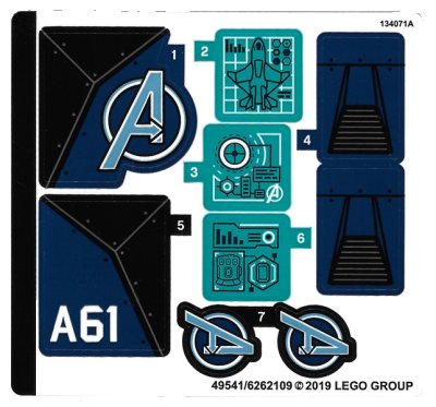 LEGO part Sticker Sheet for Set 76126 - (49541/6262109) (76126stk01)