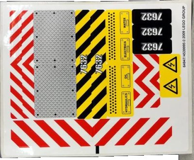 LEGO onderdeel Sticker Sheet for Set 7632 - (64947/4539995) (7632stk01)
