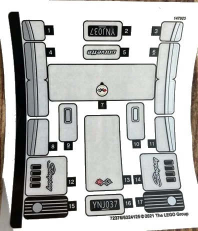 LEGO onderdeel Sticker Sheet for Set 76903, Sheet 2 - (72376/6324125) (76903stk02)