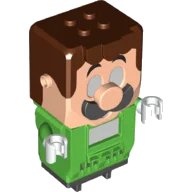 LEGO onderdeel Figure Base Luigi with 4 Top Studs and LCD Screens for Eyes and Chest 77127c01pb01
