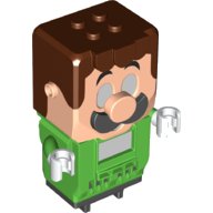 LEGO onderdeel Figure Base Luigi with 4 Top Studs and LCD Screens for Eyes and Chest (77127c01pb01)