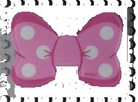 LEGO part Plastic Bow with White Polka Dots on Bright Pink and Dark Pink Background Pattern 77787