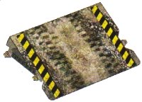 LEGO onderdeel Paper Plastic Laminated, Ramp with Black and Yellow Danger Stripes and Tire Tracks for Set 8165 (84605/4540612) 8165ppr01