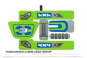 LEGO onderdeel Sticker Sheet for Set 8663 - (54390/4284044) (8663stk01)