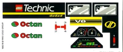 LEGO onderdeel Sticker Sheet for Set 8880 - (168315) (8880stk01)