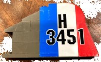 LEGO onderdeel Stickered Assembly 10 x 1 x 5 with Black 'H 3451' on French Flag Pattern on Both Sides (Stickers) - Set 3451 BA277pb01