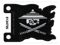 LEGO onderdeel Plastic Part for Sets 70603 and 70605 - Black Tattered Flag with White Skull with Eye Patch and Conical Asian Hat over Crossed Katanas Pattern multipls17