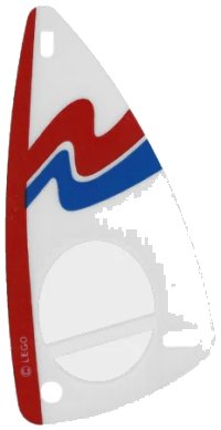 LEGO onderdeel Plastic Triangle 6 x 12 Sail with Red and Blue Wavy Stripes on White Background Pattern x66px8