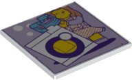 LEGO part Carreau 6 x 6 avec Tubes Inférieurs avec Motif Minifigurine et Machine à Laver 10202pb024