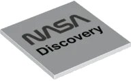 LEGO part Tile 6 x 6 with Bottom Tubes with 'NASA' and 'Discovery' Pattern 10202pb029