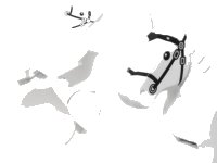 LEGO part Horse, Movable Legs with Black Eyes, White Pupils and Black Bridle Pattern 10352c01pb04