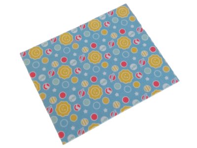 LEGO onderdeel Duplo, Cloth Blanket 8 x 10 cm with Sun, Planets and Stars on Medium Blue Background Pattern (103667pb01)