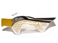 LEGO part Flywheel Fairing Bird Raptor Shape with Eagle and Gold Ornament Pattern 11111pb02