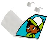 LEGO onderdeel Duplo, Brick 2 x 2 x 1 1/2 Slope Curved with Boy on One Side and Girl on Other Side Pattern 11170pb02