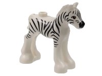 LEGO part Horse, Friends, Foal with Dark Orange Eyes, Black Eyebrows, and Zebra Stripes Pattern 11241pb08