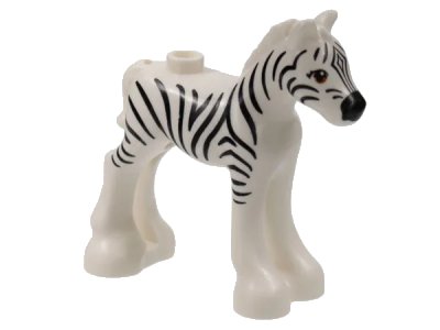 LEGO onderdeel Horse, Friends, Foal with Dark Orange Eyes, Black Eyebrows, and Zebra Stripes Pattern (11241pb08)