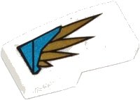 LEGO part Slope, Curved 2 x 1 x 2/3 with Blue Armor Plates and Gold Feathers Pattern Model Left Side (Sticker) - Set 70124 11477pb011L