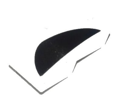 LEGO onderdeel Slope, Curved 2 x 1 x 2/3 with Black Curved Vent Pattern Model Left Side (Sticker) - Set 76900 (11477pb134L)