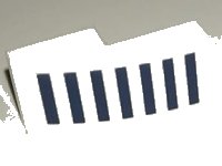 LEGO onderdeel Slope, Curved 2 x 1 x 2/3 with 7 Dark Blue Stripes Pattern (BrickHeadz Commander Cody Helmet Side) 11477pb192