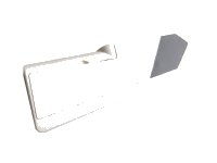 LEGO part Technic, Panel Fairing #21 Very Small Smooth, Side B with Dark Bluish Gray Stripe and White Background Pattern (Sticker) - Set 42096 11946pb039