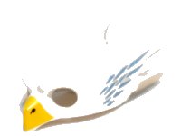 LEGO part Minifigure, Headgear Mask Bird / Eagle with Yellow Beak and Medium Blue Feathers Pattern 12549pb01