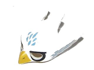 LEGO onderdeel Minifigure, Headgear Mask Bird / Eagle with Yellow Beak, Medium Blue Feathers and Black Eye Circles Pattern (12549pb03)