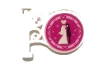 LEGO part Road Sign Round on Pole with Flat Top Attachment with Bride and Groom and Silver Heart on Magenta Background Pattern (Sticker) - Set 41058 13459pb004