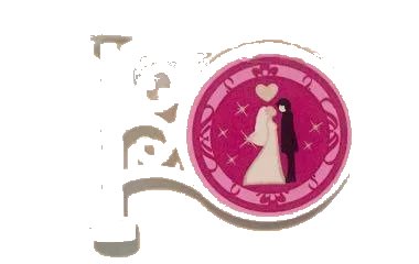 LEGO onderdeel Road Sign Round on Pole with Flat Top Attachment with Bride and Groom and Silver Heart on Magenta Background Pattern (Sticker) - Set 41058 (13459pb004)