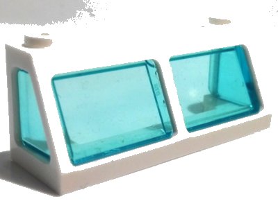 LEGO onderdeel Windscreen 2 x 6 x 2 Train with Trans-Light Blue Glass (13756 / 13760) (13760c02)