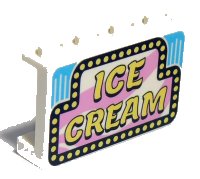 LEGO onderdeel Panel 1 x 4 x 2 with Side Supports - Hollow Studs with 'ICE CREAM' Pattern 14718pb020