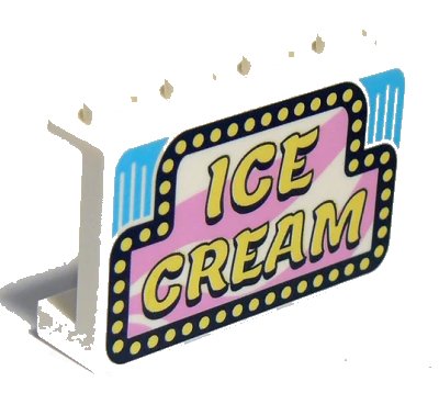 LEGO onderdeel Panel 1 x 4 x 2 with Side Supports - Hollow Studs with 'ICE CREAM' Pattern (14718pb020)
