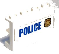 LEGO onderdeel Panel 1 x 4 x 2 with Side Supports - Hollow Studs with 'POLICE' and Badge Pattern (Sticker) - Set 60142 14718pb024