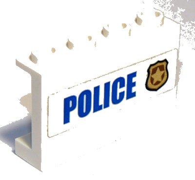 LEGO onderdeel Panel 1 x 4 x 2 with Side Supports - Hollow Studs with 'POLICE' and Badge Pattern (Sticker) - Set 60142 (14718pb024)