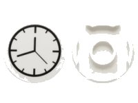 LEGO onderdeel Tile, Round 2 x 2 with Bottom Stud Holder with Clock Pattern 14769pb001