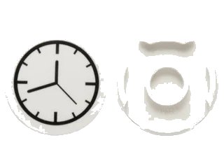 LEGO onderdeel Tile, Round 2 x 2 with Bottom Stud Holder with Clock Pattern (14769pb001)
