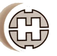 LEGO part Tile, Round 2 x 2 with Bottom Stud Holder with Hero Factory 'H' Pattern (Sticker) - Set 44014 14769pb167