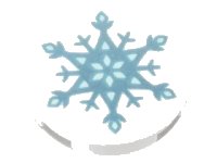 LEGO onderdeel Tile, Round 2 x 2 with Bottom Stud Holder with Metallic Light Blue Snowflake Pattern 14769pb182