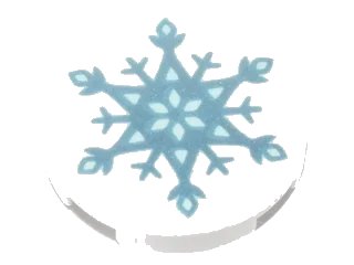 LEGO onderdeel Tile, Round 2 x 2 with Bottom Stud Holder with Metallic Light Blue Snowflake Pattern (14769pb182)