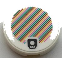 LEGO part Tile, Round 2 x 2 with Bottom Stud Holder with Super Mario Scanner Code Super Mushroom Pattern (Sticker) - Sets 30385 / 40414 / 71366 / 71418 14769pb338