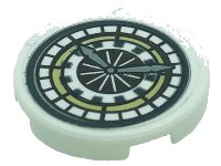 LEGO part Tile, Round 2 x 2 with Bottom Stud Holder with Clock Pattern (Sticker) - Set 71043 14769pb452