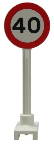 LEGO part Road Sign Round with 40 Pattern 14pb04