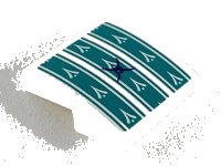 LEGO part Slope, Curved 2 x 2 x 2/3 with Dark Turquoise Seat Cushion Pattern (Sticker) - Set 41164 15068pb213