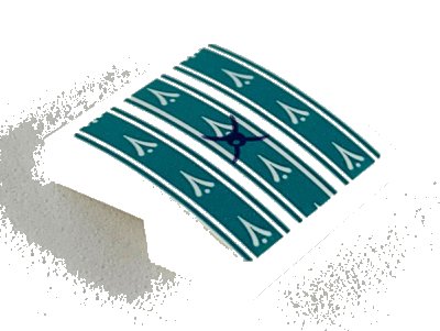 LEGO onderdeel Slope, Curved 2 x 2 x 2/3 with Dark Turquoise Seat Cushion Pattern (Sticker) - Set 41164 (15068pb213)