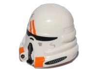 LEGO onderdeel Minifigure, Headgear Helmet SW Airborne Clone Trooper with Orange Markings Pattern 15308pb01