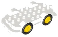 LEGO onderdeel Duplo Car Base 4 x 8 with Yellow Wheels with Black Tires (15314c01)