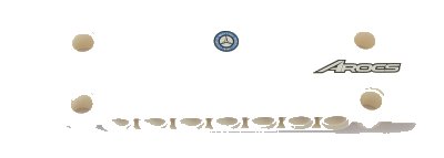 LEGO onderdeel Technic, Panel Plate 3 x 11 x 1 with Silver 'AROCS' and Mercedes-Benz Logo Pattern (Sticker) - Set 42043 (15458pb019)